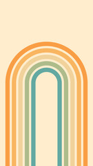 Wall Mural - abstract background of rainbow groovy wavy line design in 1970s hippie retro style. vector pattern r