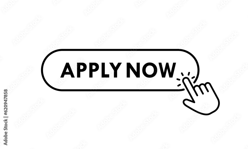 Apply now button design template illustration Stock Vector | Adobe Stock