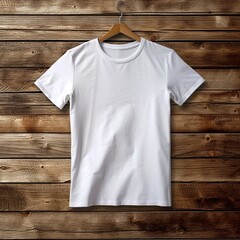 Wall Mural - Illustration of a white plain t-shirt mockup, AI Generated