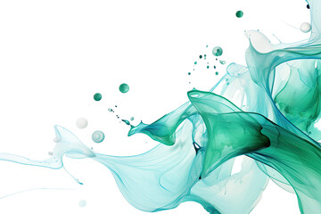 Wall Mural - a quiet swirl of mint green and seafoam blue abstract shape, generative ai
