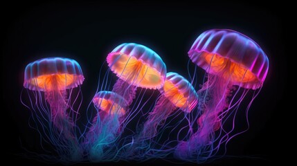 Wall Mural - Jellyfish Generative AI