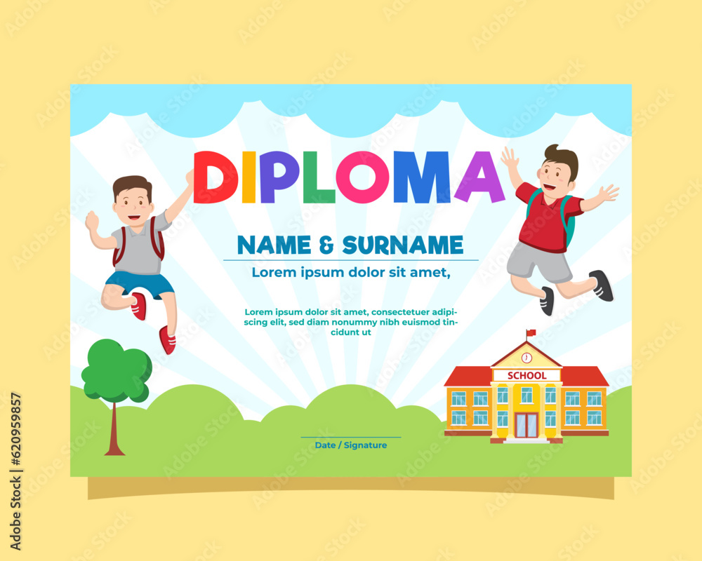 Diploma Template For Kids Certificates Kindergarten And Elementary diploma-template-for-kids-certificates-kindergarten-and-elementary
