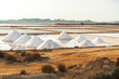© robertharding - Piles of salt at salt flats, Saline Ettore e Infersa, Marsala, province of Trapani, Sicily
