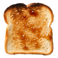 Wall Mural - roasted toast bread with syrup drops on isolated transparent background