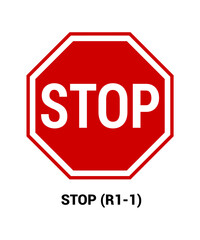 Wall Mural - STOP , Regulatory Signs with description