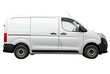 © Ployker - white delivery car for commercial shipping on isolated transparent background