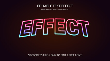 Wall Mural - Effect 3D Vector Eps Editable Text Effect Template Design