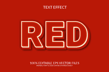 Wall Mural - Red 3D Vector Eps Editable Text Effect Template Design