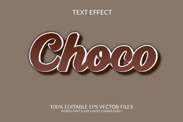 Wall Mural - Choco 3D Vector Eps Editable Text Effect Template Design