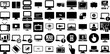Big Collection Of Screen Icons Set Solid Modern Pictograms Tablet, Icon, Thin, Full Signs For Computer And Mobile