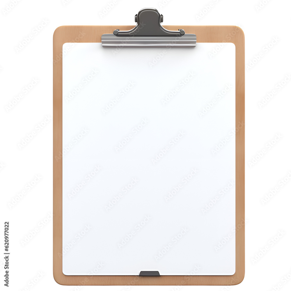 blank paper clipboard on isolated transparent background Stock ...