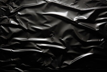 Plastic Flat Film Texture, Black Background. AI Generated