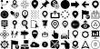 Massive Set Of Point Icons Set Hand-Drawn Linear Simple Elements Artist, Pointer, Coin, Tool Symbols Vector Illustration