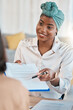 © Tamline L/peopleimages.com - Business people, signature and contract in meeting or interview at office with HR black woman. African female entrepreneur with pen and paper for employee to sign for hiring, recruitment or agreement