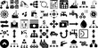 Mega Set Of Flow Icons Collection Hand-Drawn Solid Infographic Silhouette Set, Dripped, Icon, Structure Glyphs For Apps And Websites