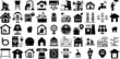 Massive Collection Of Home Icons Set Flat Infographic Symbol Installation, Sensor, People, Automation Clip Art Isolated On Transparent Background