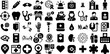 Mega Collection Of Hospital Icons Set Hand-Drawn Isolated Vector Web Icon Icon, Symbol, Health, Patient Glyphs Vector Illustration