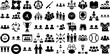 Massive Collection Of Team Icons Collection Hand-Drawn Solid Infographic Signs Employer, Together, Icon, Team Silhouette Vector Illustration