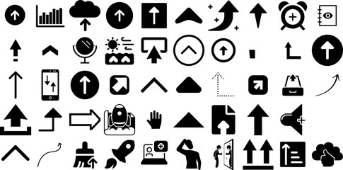 Wall Mural - Huge Collection Of Up Icons Collection Linear Modern Silhouettes Icon, Finance, Yes, Symbol Pictogram Isolated On Transparent Background