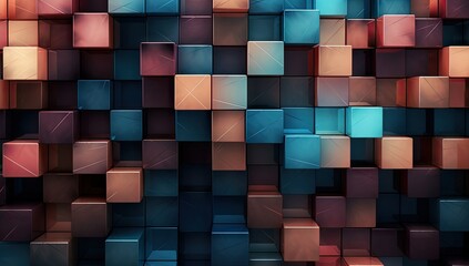 Wall Mural - geometric geometric shape of cubes with colors Generative Ai