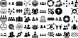 Huge Collection Of Group Icons Set Solid Modern Glyphs Icon, Team, Together, Silhouette Symbol Isolated On White