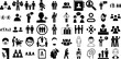 Big Collection Of People Icons Bundle Black Simple Clip Art Silhouette, Counseling, People, Profile Doodles Isolated On Transparent Background