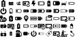 Massive Set Of Charge Icons Collection Black Cartoon Signs Circle, Icon, Pointer, Low Pictograms For Computer And Mobile