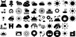 Big Collection Of Sun Icons Collection Black Drawing Symbols Set, Mark, Hand-Drawn, Sweet Symbol Isolated On White Background