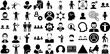 Huge Collection Of Person Icons Set Solid Drawing Silhouettes Silhouette, Sweet, Health, Profile Doodle For Computer And Mobile
