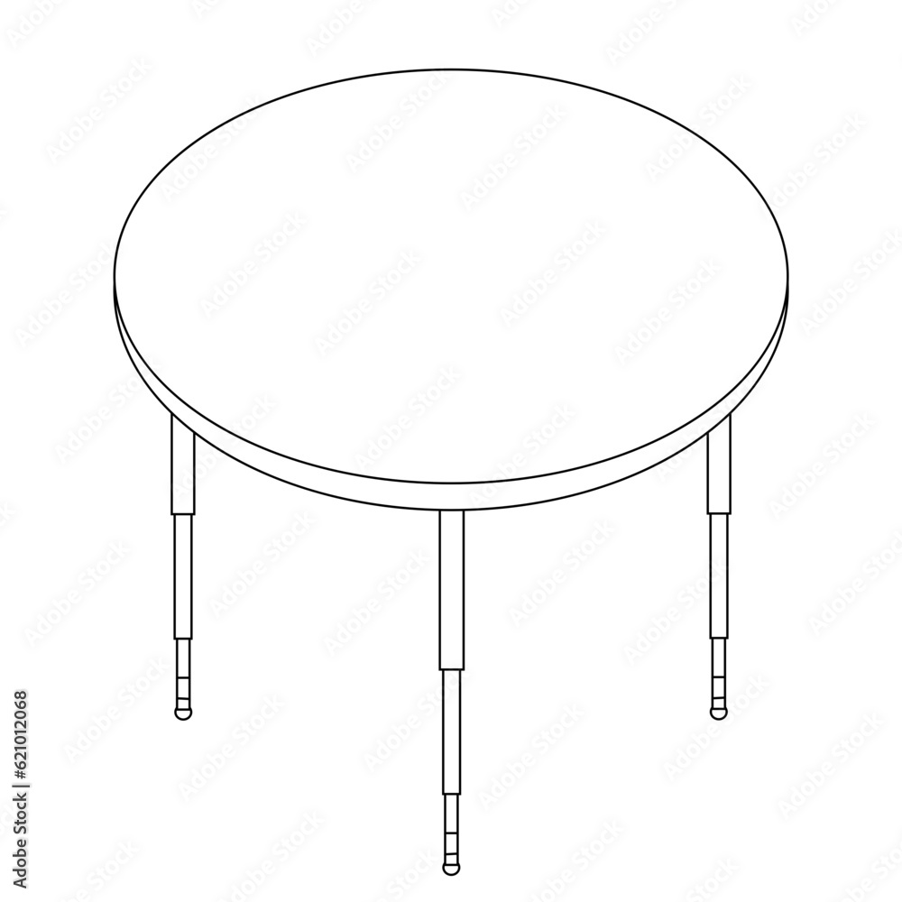 Round Table Line Drawing continuous line drawing of simple round table,Hand-drawn collection of ...