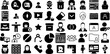 Mega Collection Of User Icons Collection Hand-Drawn Linear Design Clip Art People, Profile, Set, Silhouette Graphic Isolated On Transparent Background