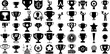 © roberta - Massive Set Of Trophy Icons Bundle Hand-Drawn Black Modern Glyphs Badge, Entertainment, Victory, Icon Element Isolated On White
