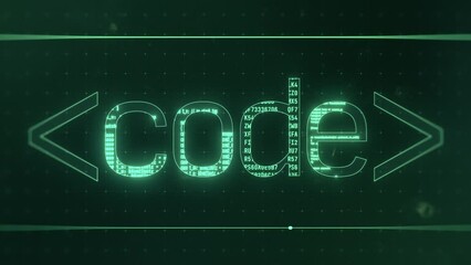 Sticker - Abstract animation about web development and coding, concept of technological innovation and digital connectivity (3d render)