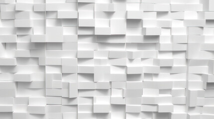 Wall Mural - seamless minimal white shiny satin or plastic isometric cubes wall . generative ai