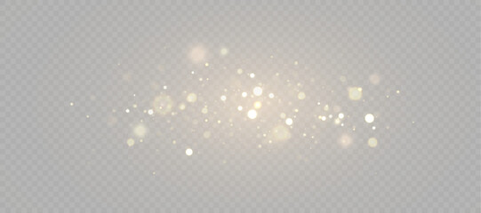 Aufkleber - Light effect with lots of glittery highlights, bokeh effect shining on transparent background for christmas new year design. And illustrations. Vector