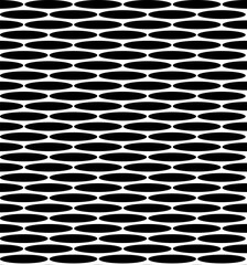 Seamless geometric texture in the form of an abstract pattern of black ovals on a white background