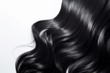Curly Black Hair Close-up isolated on white background. 
