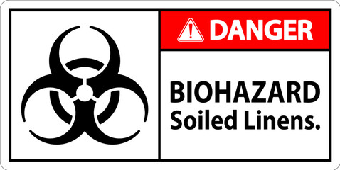 Wall Mural - Biohazard Danger Label Biohazard Soiled Linens