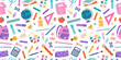 © Anna Bova - Vector seamless pattern from school supplies in hand drawn style. Back to school. Backpack, globe, pencil, notebook, stationery and books.