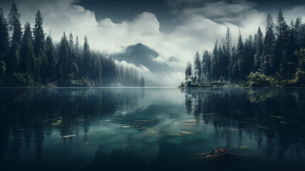 Wall Mural - Beautiful landscape of meteor lake