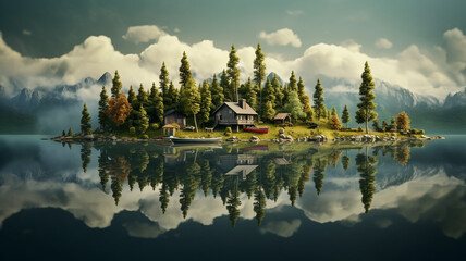 Poster - Beautiful landscape of meteor lake