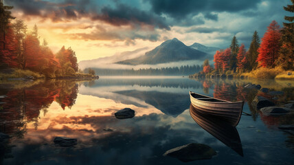 Poster - Beautiful landscape of meteor lake