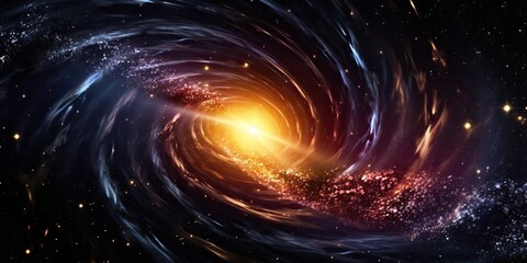 Wall Mural - ai generated. ai generative. space galaxy universe wormhole. black time tunnel teleport outer dark c