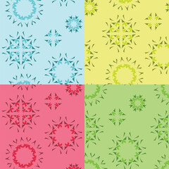 Tonal Geometric Stars, Vector Repeating Pattern Tile Set