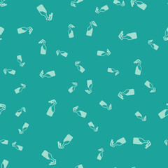 Poster - Green Cocktail molotov icon isolated seamless pattern on green background. Vector