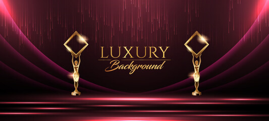 red and gold award background. luxury background. modern abstract template. slant golden line luxury