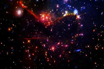 Wall Mural - chaotic space background. the elements of this image furnished by nasa.
