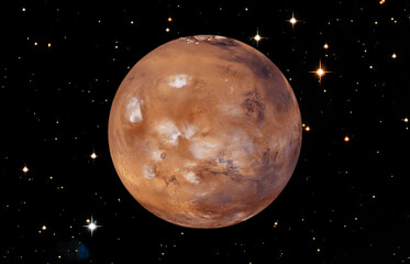 Wall Mural - mars and free space. the elements of this image furnished by nasa.