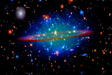 Wall Mural - chaotic space background. the elements of this image furnished by nasa.