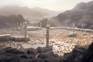 Wall Mural - Journey to hajj in holy mecca